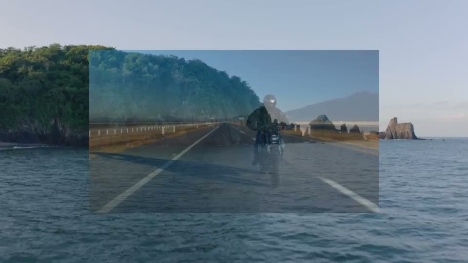 Opacity: Rafting on the Rogue River over a VW bus on a causeway