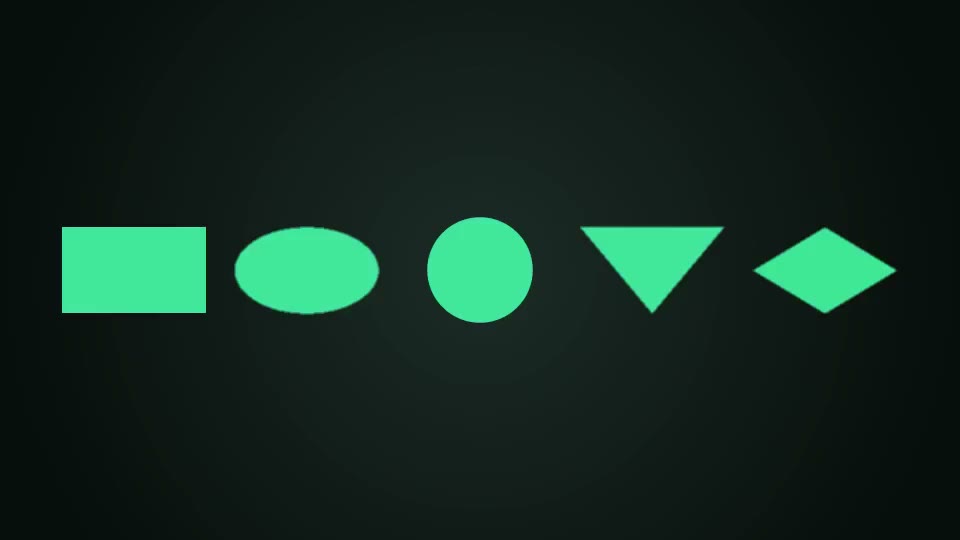 Shape kinds: Five shapes on a studio backdrop